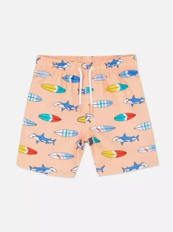 Szorty kąpielowe ze sznurkiem i nadrukiem