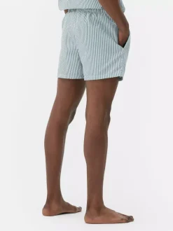 Szorty od piżamy w paski z tkaniny seersucker