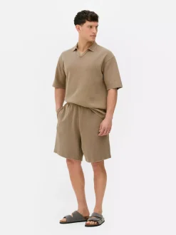 Szorty oversize o waflowej fakturze