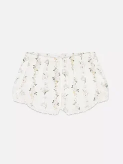 Szorty piżamowe z kwiatowym nadrukiem