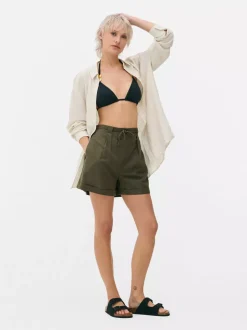 Szorty z mieszanki bawełny z wiązaniem