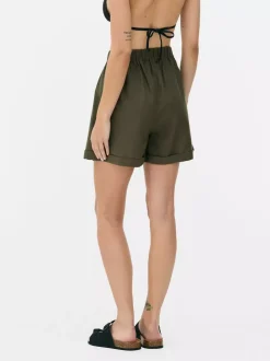 Szorty z mieszanki bawełny z wiązaniem