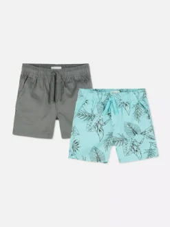 Szorty z tkaniny ściągane sznurkiem, 2 pary