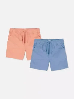 Szorty z tkaniny ściągane sznurkiem, 2 pary
