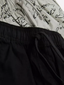 Szorty z tkaniny ściągane sznurkiem, 2 pary