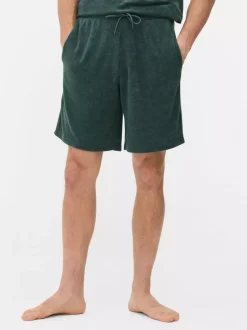Szorty z tkaniny frotte ze sznurkiem ściągającym