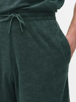 Szorty z tkaniny frotte ze sznurkiem ściągającym