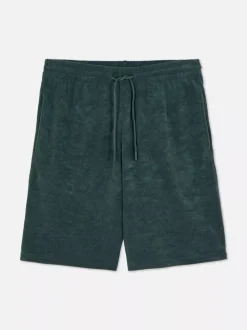 Szorty z tkaniny frotte ze sznurkiem ściągającym