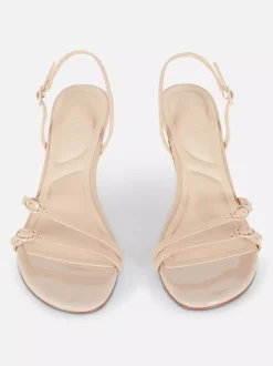 Szpilki z tylnym paskiem i obcasem typu kaczuszka