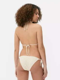 Szydełkowa góra od bikini wiązana przy szyi