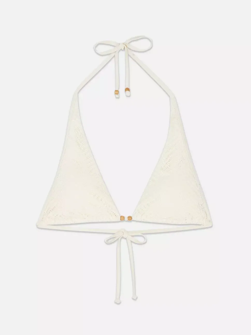 Szydełkowa góra od bikini wiązana przy szyi