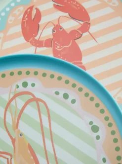 Talerzyki deserowe z morskimi motywami, 2 szt.