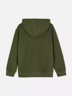 Teksturowana bluza z kapturem i zapięciem na zamek