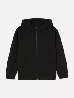 Teksturowana bluza z kapturem i zapięciem na zamek