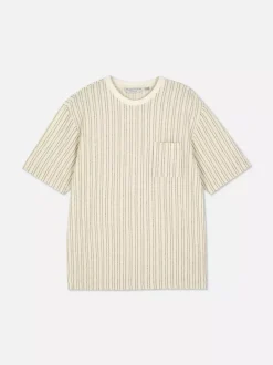 Teksturowana góra od piżamy w paski