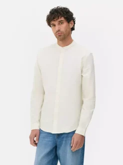 Teksturowana koszula ze stójką