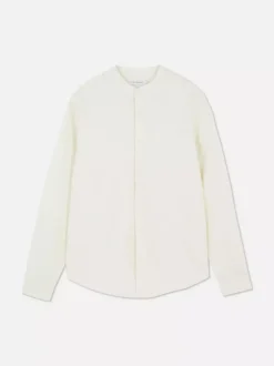 Teksturowana koszula ze stójką