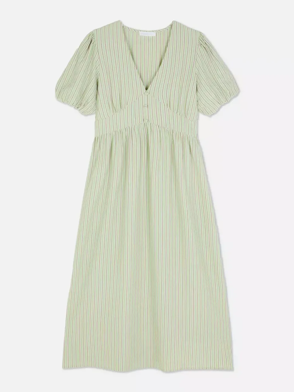 Teksturowana sukienka midi na guziki