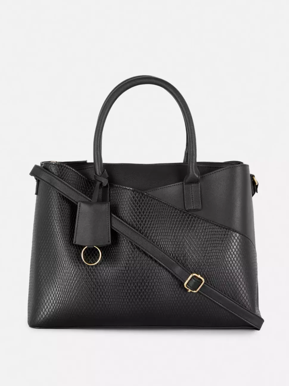 Teksturowana torba shopper ze sztucznej skóry