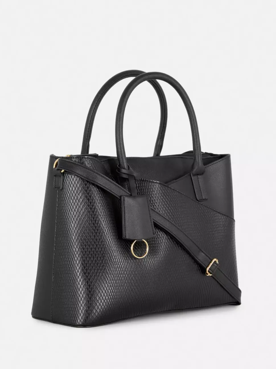 Teksturowana torba shopper ze sztucznej skóry