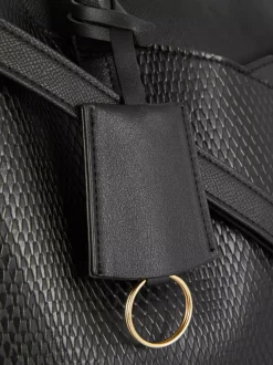 Teksturowana torba shopper ze sztucznej skóry