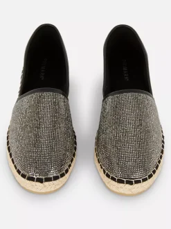 Teksturowane espadryle ze sztucznej skóry