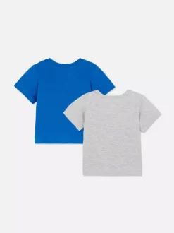 Teksturowane koszulki z okrągłym dekoltem, 2 szt.