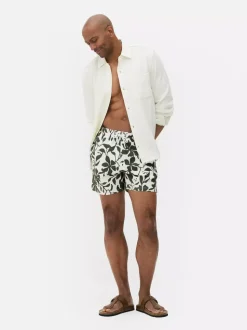 Teksturowane szorty kąpielowe w kwiaty