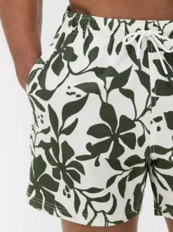 Teksturowane szorty kąpielowe w kwiaty