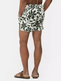 Teksturowane szorty kąpielowe w kwiaty