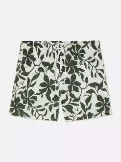 Teksturowane szorty kąpielowe w kwiaty