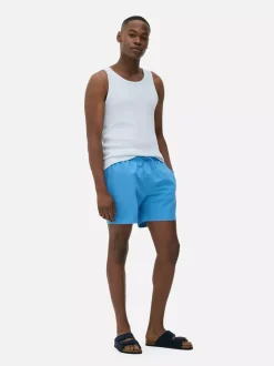 Teksturowane szorty kąpielowe ściągane sznurkiem