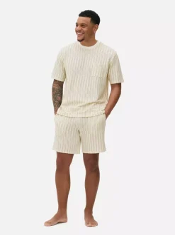 Teksturowane szorty w paski