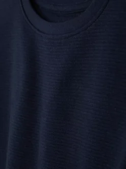 Teksturowany T-shirt z tkaniny ottoman