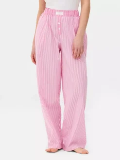 Tkane spodnie od piżamy w paski