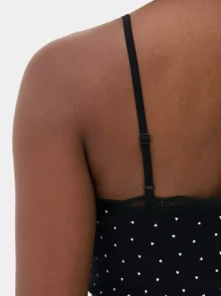 Top na ramiączkach z koronkowym obszyciem