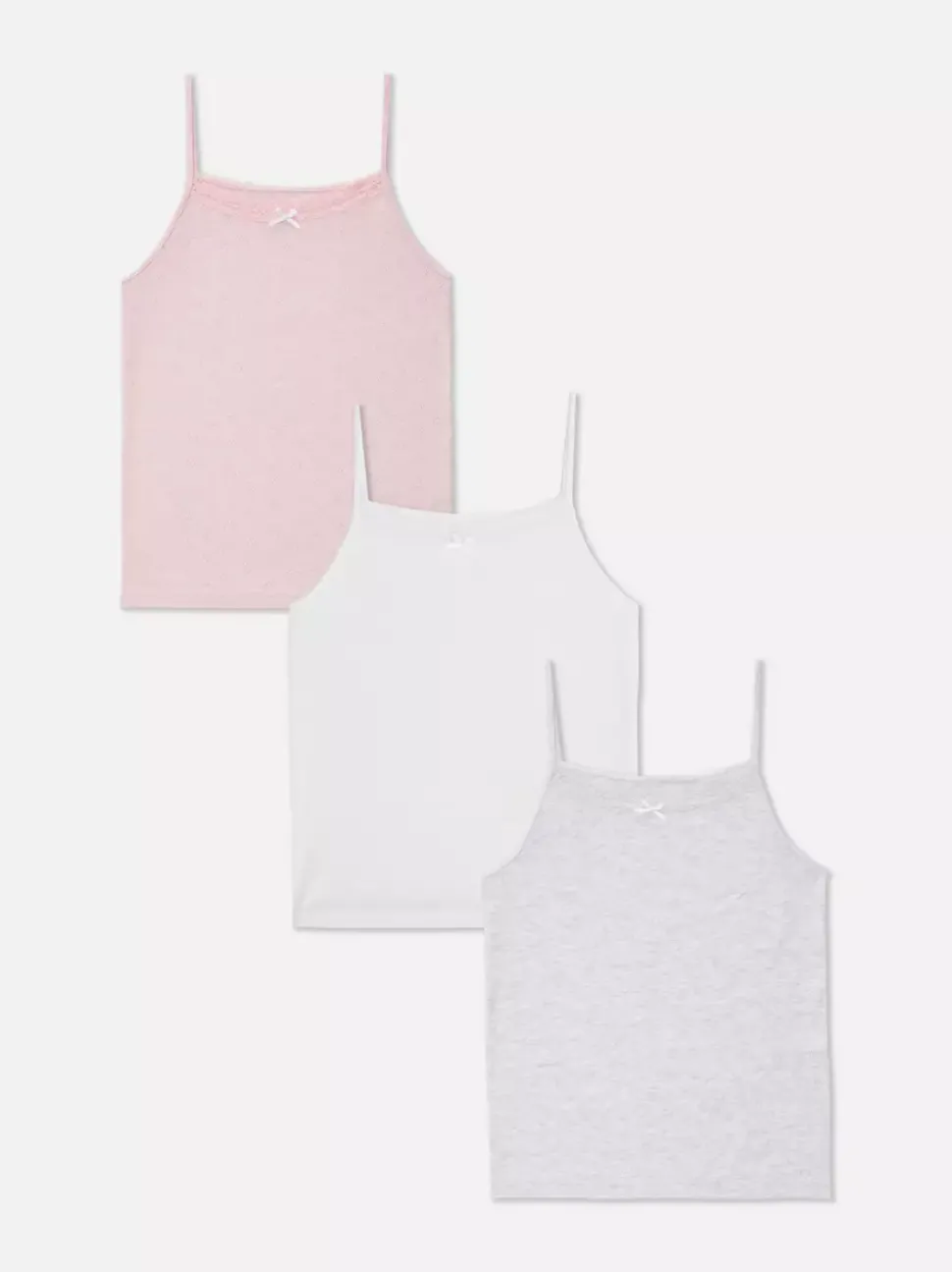 Topy na ramiączkach z ażurowym wzorem, 3 szt.