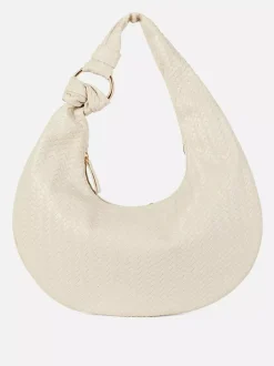 Torba na ramię ze sztucznej skóry z plecionym wzorem