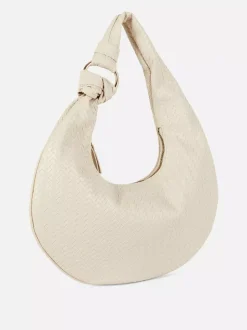 Torba na ramię ze sztucznej skóry z plecionym wzorem