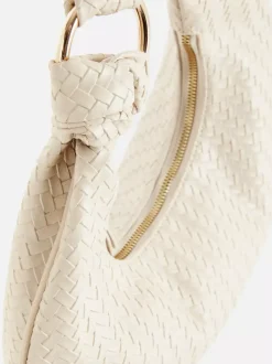 Torba na ramię ze sztucznej skóry z plecionym wzorem