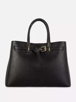 Torba na ramię ze sztucznej skóry z paskiem