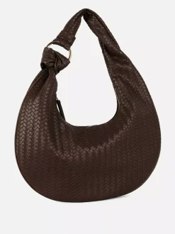 Torba na ramię ze sztucznej skóry z plecionym wzorem