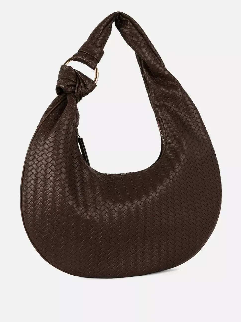 Torba na ramię ze sztucznej skóry z plecionym wzorem