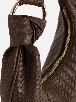 Torba na ramię ze sztucznej skóry z plecionym wzorem