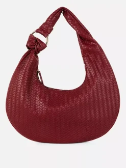 Torba na ramię ze sztucznej skóry z plecionym wzorem