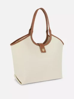 Torba shopper z wykończeniami ze sztucznej skóry