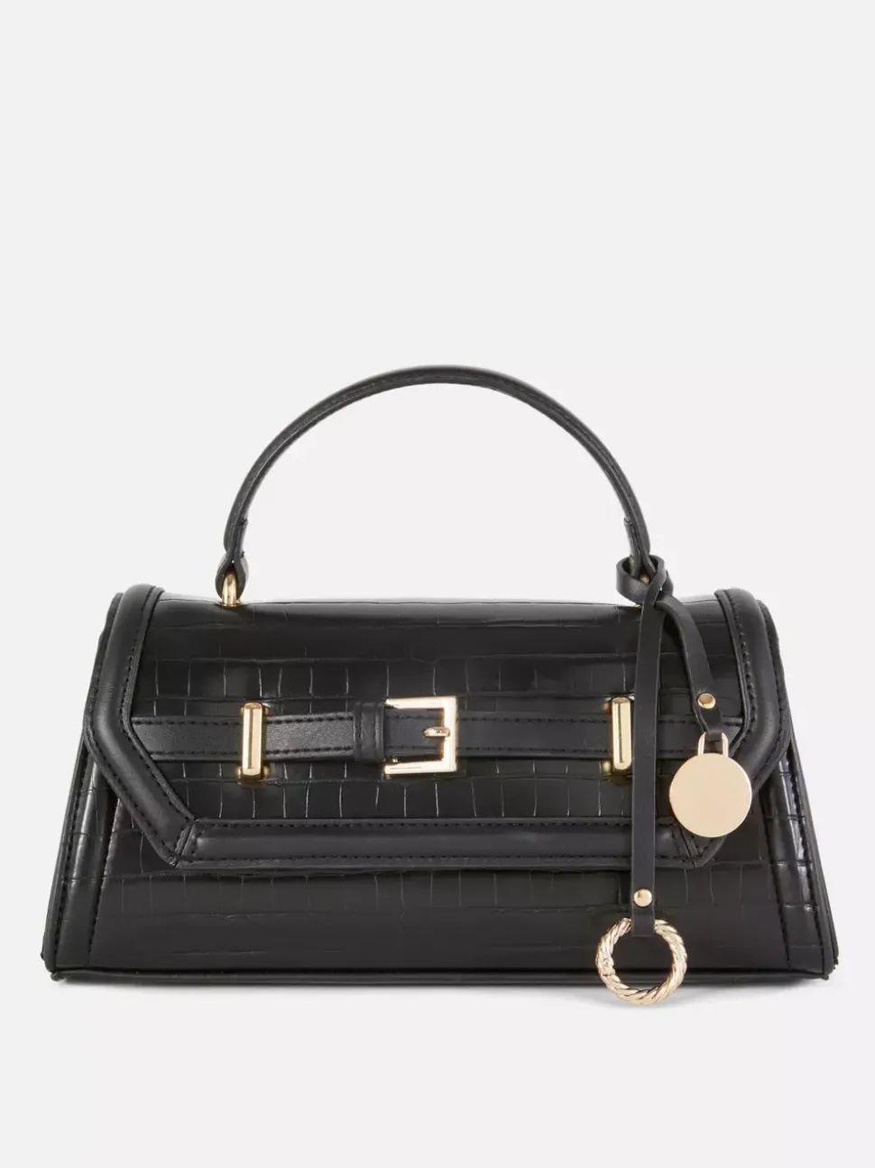 Torba z paskiem z imitacji skóry krokodyla