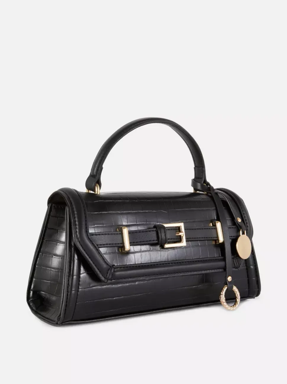 Torba z paskiem z imitacji skóry krokodyla