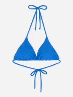 Trójkątna góra od bikini z marszczonego materiału