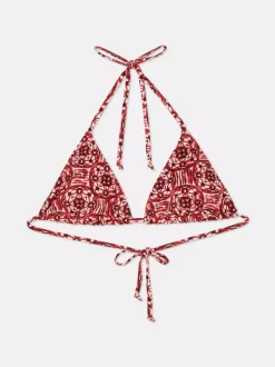 Trójkątna góra od bikini z nadrukiem